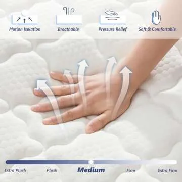 Amztree Queen Mattress 12 Inch Mattress Queen Size - Memory Foam & Pocket Coils Springs, Pressure Relief, Medium Firm Comfort, Motion Isolation, Ideal for All Sleep Positions, CertiPUR-US Certified