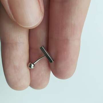 MODRSA Small Belly Button Ring Small Navel Ring Tiny Belly Button Ring Clicker Belly Button Ring Petite Belly Ring Simple Silver