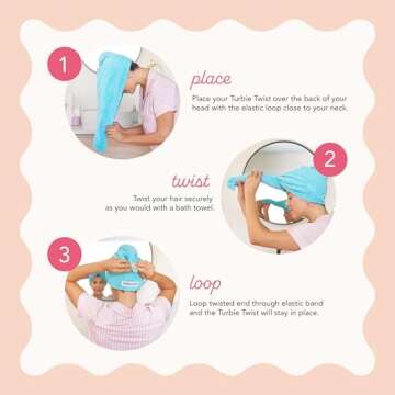 Turbie Twist Microfiber Hair Towel - Quick Dry & Gentle