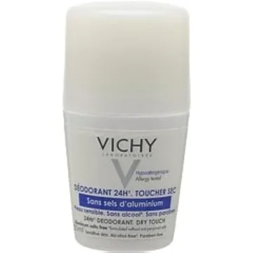Vichy 24-Hour Aluminum-Free Roll-On Deodorant for Sensitive Skin