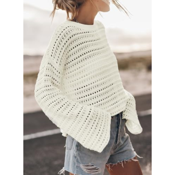Sidefeel Women's Lightweight Crochet Sweater for All Occasions