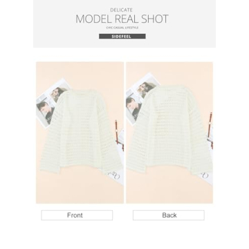 Sidefeel Women's Lightweight Crochet Sweater for All Occasions