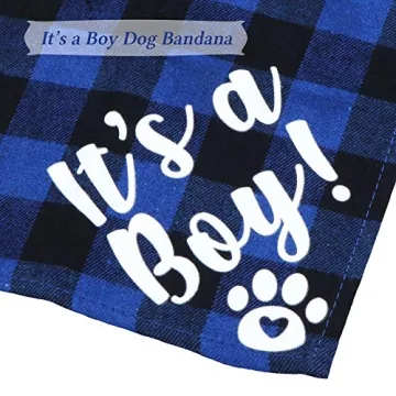 STMK Pregnancy Announcement Plaid Dog Bandana Set