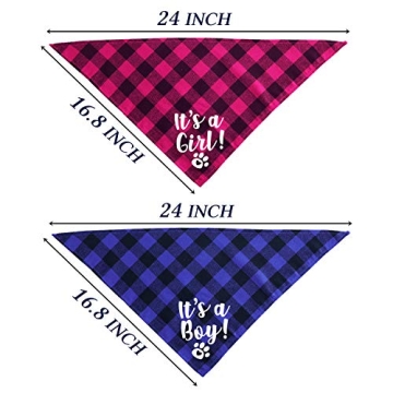 STMK Pregnancy Announcement Plaid Dog Bandana Set