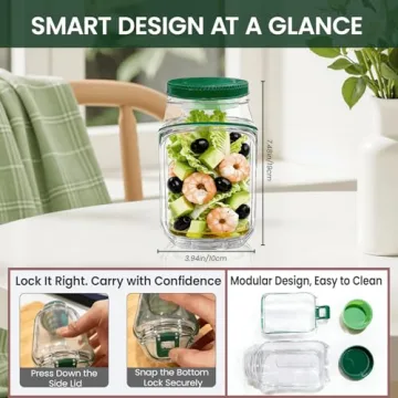 TJR Salad Pod – Leakproof Vertical Salad Container