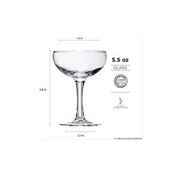 Luminarc N2642 Assorted Brew Bar Craft Coupe Martini Glass, 5.5 oz, Clear