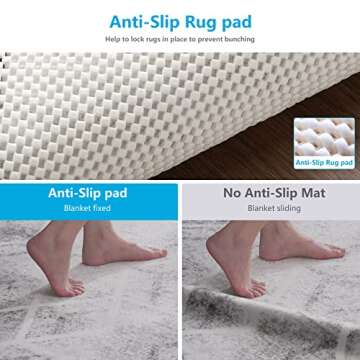 TJWODO Non Slip Area Rug Pads - Safe & Eco-Friendly Solution