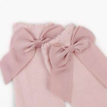 DRESHOW BQUBO Baby Knee High Sock Toddler Girl Dress Socks Baby Knit Stocking Cotton Infant Girls So...