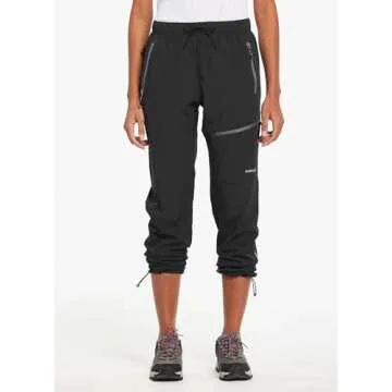 BALEAF Women's Hiking Pants Quick Dry Water Resistant Lightweight Joggers Pant for All Seasons Elastic Waist Black Size S