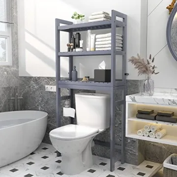 Homykic Bamboo 3-Tier Over-The-Toilet Organizer Rack