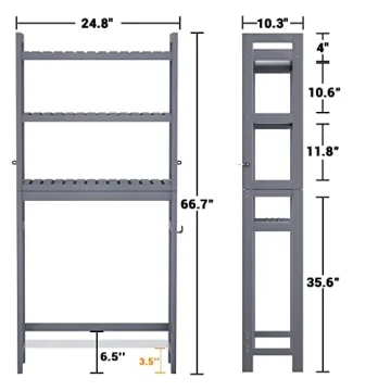 Homykic Bamboo 3-Tier Over-The-Toilet Organizer Rack