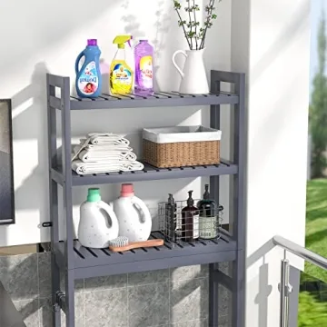 Homykic Bamboo 3-Tier Over-The-Toilet Organizer Rack