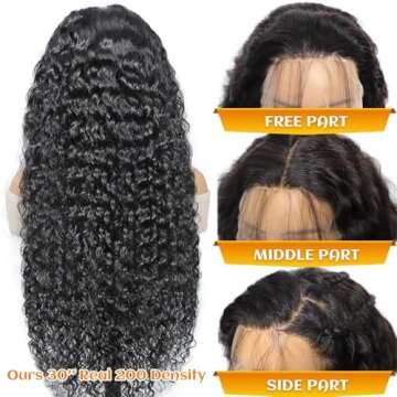 30 Inch Deep Wave Lace Front Wigs Human Hair 200 Density 13x6 HD Lace Front Wigs Human Hair Pre Pluc...
