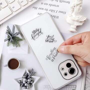 Yoksas 100Pcs Black Inspirational Quotes Stickers - Waterproof Transparent Motivational Words Stickers for Scrapbooking,Journaling,Resin Crafts Art,Tumbler