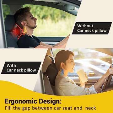 Anzhixiu Ergonomic Car Neck Pillow - Memory Foam Support for Driving
