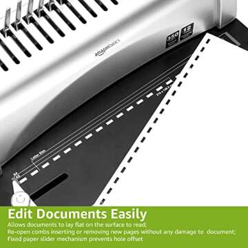 Amazon Basics Comb Binding Machine, Grey