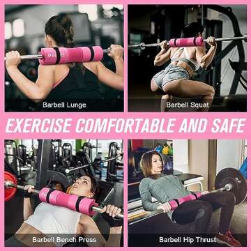 G4Free 7pcs Barbell Pad Set for Squat, Hip Thrusts, Lunges Standard Olympic Bars with 2 Gym Ankle Sa...