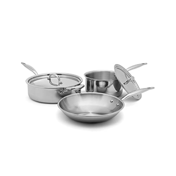 Heritage Steel 5 Piece Essentials Cookware Set | Made in USA | Titanium Series 316Ti Stainless Steel...
