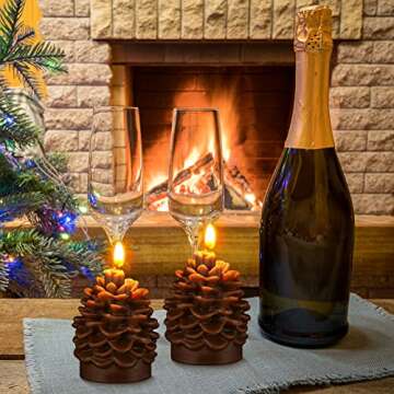 Christmas Scented Candles Gift Wax Realistic Tree Shaped Candle for Home Cute Aromatherapy Candles for Christmas Party Holiday New Year Decoration (Christmas Pine Cone, 2 Pcs)