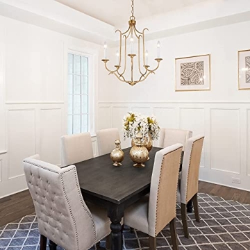 Antique Gold Chandelier - Elegant 5-Light Fixture