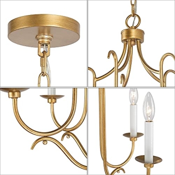 Antique Gold Chandelier - Elegant 5-Light Fixture