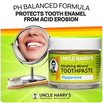 Uncle Harry's Peppermint Remineralizing Toothpaste | Natural Whitening Toothpaste Freshens Breath & ...