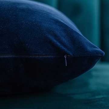 DEZENE 2 Pack 18x18 Velvet Pillow Covers in Navy