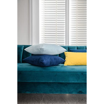 DEZENE 2 Pack 18x18 Velvet Pillow Covers in Navy