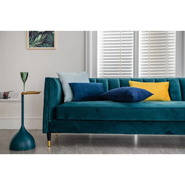 DEZENE 2 Pack 18x18 Velvet Pillow Covers in Navy