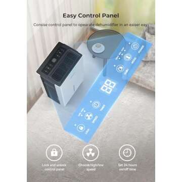 1500 Sq.ft Dehumidifiers for Home and Basements, Aiusevo 22 Pint Dehumidifier for Room, with Auto and Manual Drainage, Intelligent Humidity Control, 3 Operation Modes, Ideal for RV, Bathroom, Bedroom