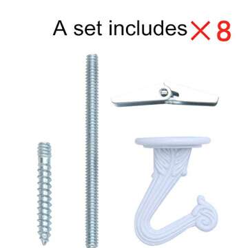 LIFEUNITE 8 Sets Ceiling Hooks for Hanging Plants, White Heavy Duty Swag Hook with Hardware