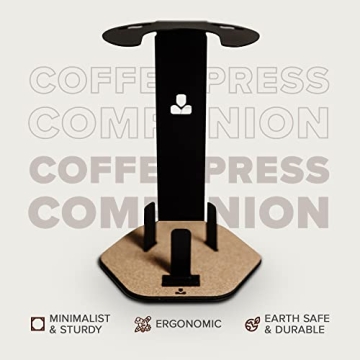 Compact AeroPress Coffee Organizer Steel Cork Design