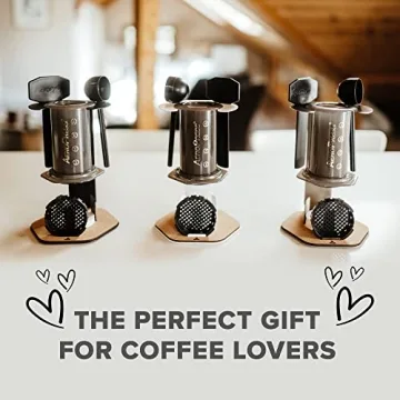 Compact AeroPress Coffee Organizer Steel Cork Design