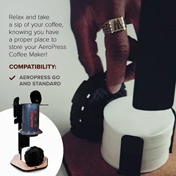 Compact AeroPress Coffee Organizer Steel Cork Design