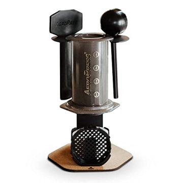 Compact AeroPress Coffee Organizer Steel Cork Design