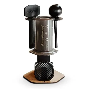 Compact AeroPress Coffee Organizer Steel Cork Design