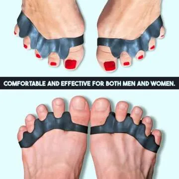 VYCE PrimalStep Toe Separators - Doctor Recommended - Correct Foot and Bunion Pain, Plantar Fasciitis - Toe Straightener to Improve Functional Athletic Mobility - Stretches to Fit (S/M)