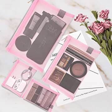 EASYFUN Mesh Pouch Set - Stylish Organizers for Travel