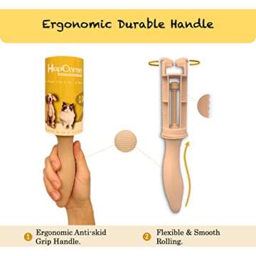 HapChron Lint Rollers for Pet Hair Extra Sticky [400 Sheets/2 Handles], Lint Remover Go Beyond Animal Fur, Dust and Other Dirt, Dog & Cat Hair Remover Rollers for Clothes, Furniture, Carpet, Car etc
