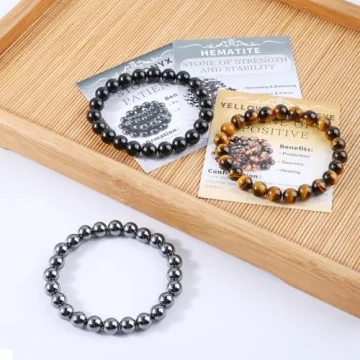 Natural Gemstone Stretch Bracelets for Meditation & Style