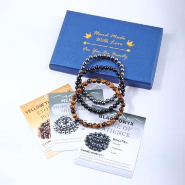 Natural Gemstone Stretch Bracelets for Meditation & Style