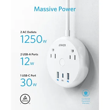 Anker USB C Power Strip Fast Charging Compact Design