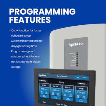 AprilAire 8920W Wi-Fi Programmable Color Touchscreen Thermostat with IAQ Control; Amazon Alexa and G...