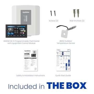 AprilAire 8920W Wi-Fi Programmable Color Touchscreen Thermostat with IAQ Control; Amazon Alexa and Google Assistant Compatible