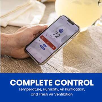 AprilAire 8920W Wi-Fi Programmable Color Touchscreen Thermostat with IAQ Control; Amazon Alexa and Google Assistant Compatible