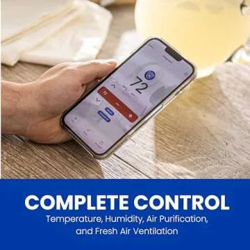 AprilAire 8920W Wi-Fi Programmable Color Touchscreen Thermostat with IAQ Control; Amazon Alexa and Google Assistant Compatible