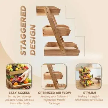 Durable 3-Tier Fruit Basket for Kitchen Storage