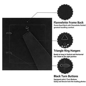 Elegant LaVie 6x6 Picture Frames Set for Home Decor