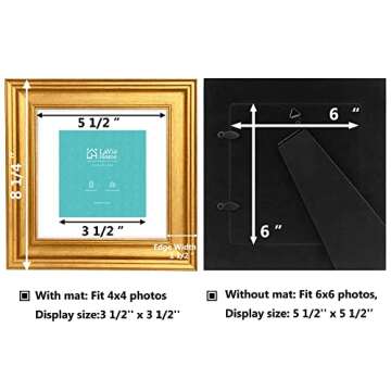 Elegant LaVie 6x6 Picture Frames Set for Home Decor
