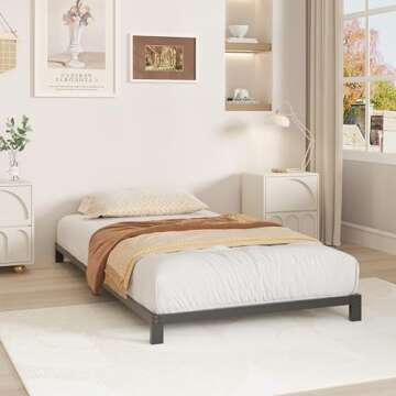 Vecilla Twin Bed Frame 5 Inch Heavy Duty Metal Platform Low Profile Bed Frame No Box Spring Needed, Easy Assembly, Noise-Free, Black